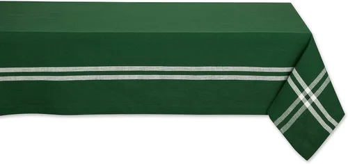 Vista 17 de DII - Mantel para mesa de comedor, estilo rústico, colección de manteles con rayas estilo francés, 60 x 84 pulgadas, color gris pardo/rojo