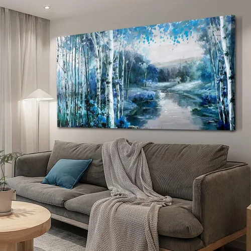 Vista 16 de Arjun Lienzo decorativo para pared, diseño de lago y montaña, cielo, naturaleza, paisaje, barco, ilustración, pintura escénica moderna, enmarcada