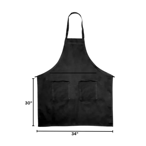 Vista 2 de Delantal profesional de longitud completa aprobado por el chef con dos bolsillos frontales, correa ajustable y resistente al agua para el personal