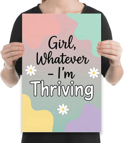 Vista 2 de Self Acceptance retro neon Poster - 13x19 Gloss Paper Finish - Wall Art for Bedroom