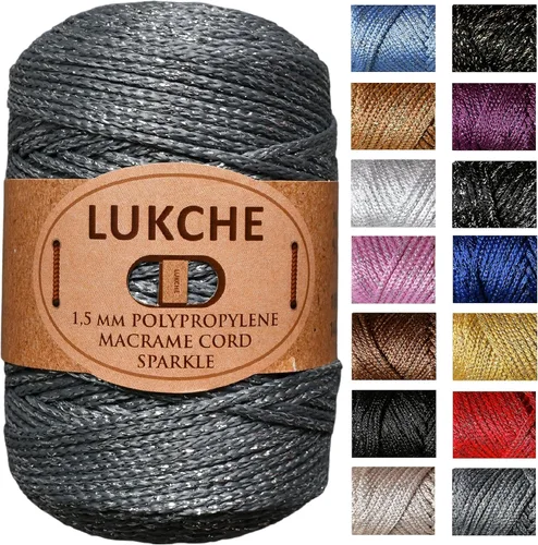 Vista 12 de Cordón de macramé de poliéster de alta calidad de 0.059 in x 153 yardas, cuerda colorida, hilo de ganchillo, suministros de macramé para colgar