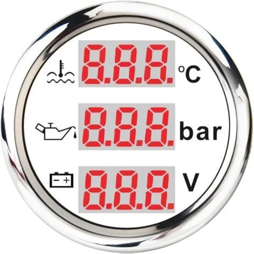 Vista 7 de ELING Voltímetro multifuncional 3 en 1 a presión de aceite medidor de temperatura de agua 9-32V para coche, motocicleta, tractor, camión de 2
