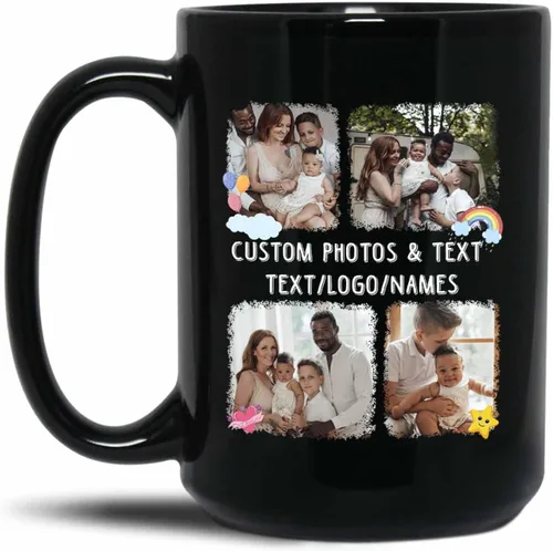 Vista 12 de Taza de café personalizada con la bandera estadounidense para el abuelo y el día del padre, nombres personalizados para papá y niños, taza