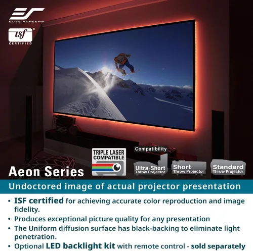 Vista 6 de Elite Screens - Serie Aeon Material CineWhite.