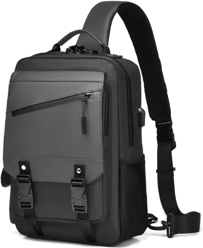 Vista 10 de Bolsa tipo mensajero de lona tipo bandolera para computadora portátil, casual, viajes, para hombres y mujeres