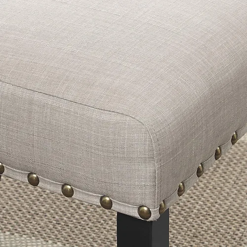 Vista 5 de Roundhill Furniture Biony - Sillas de comedor de tela color café con detalle de tachuelas, juego de 2, marrón, café