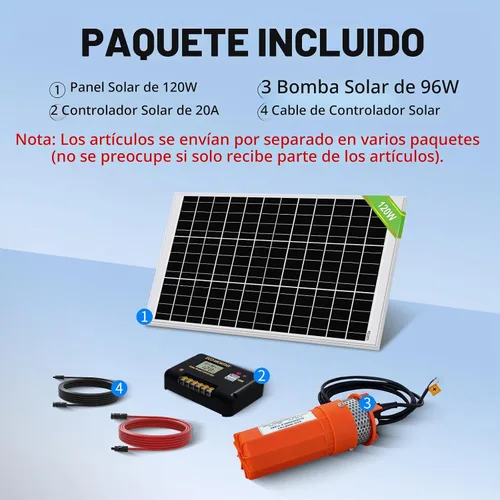 Vista 9 de ECO-WORTHY Kit de bomba sumergible solar, kit de panel solar de 100 W y bomba de pozo profundo de 12 V CC - 100 pies/98.4 ft
