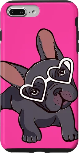 Vista 12 de iPhone 16 Francés Bulldog Francés Perro Cachorro Lindo Perro Perro Gafas Caso Mascota