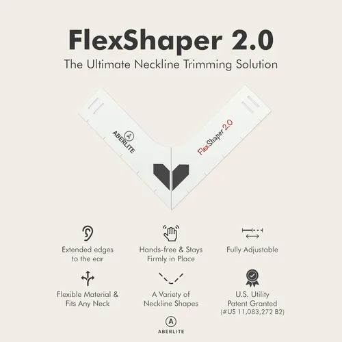 Vista 7 de Aberlite FlexShaper 2.0 - Moldeador de barba para hombres - Guía de cuello flexible y sin manos - Herramienta de recorte de barba - Kit