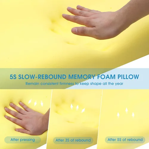 Vista 3 de Almohadas de espuma viscoelástica, almohada cervical para dormir lateral, almohada de contorno de cama para dormir, almohada ortopédica ergonómica