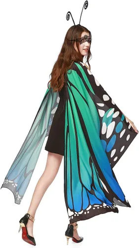 Vista 5 de Disfraz de Halloween para mujer con alas de mariposa, accesorio de hada