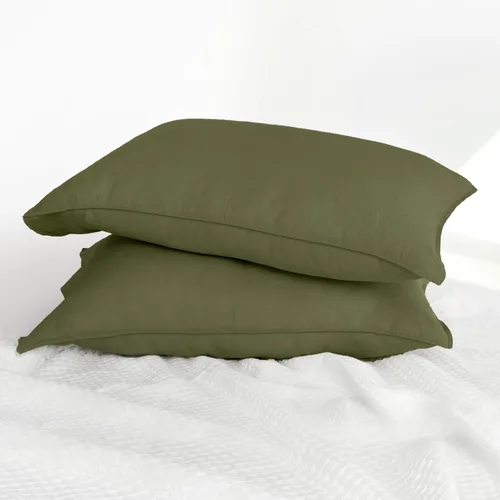 Vista 27 de Linen World - Juego de 2 fundas de almohada de lino francés, fundas de almohada que absorben la humedad lavadas a la piedra