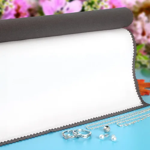 Vista 7 de 2 paños de limpieza profesionales grandes para joyas, 100% algodón, multicapa de doble cara, paño de limpieza de joyas para joyas de oro, plata