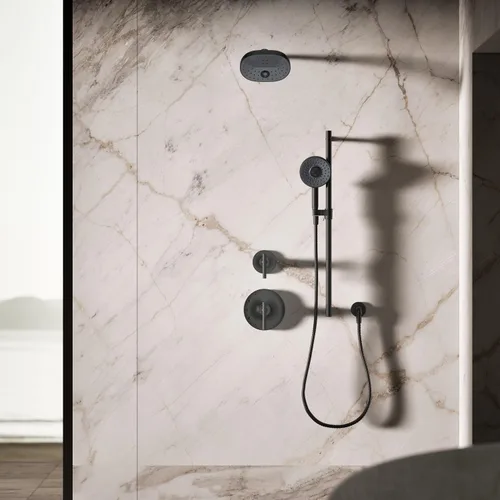 Vista 9 de KOHLER 26282-G-BL Statement - Ducha de mano redonda multifunción con 3 ajustes de pulverización, 1.75 GPM, negro mate