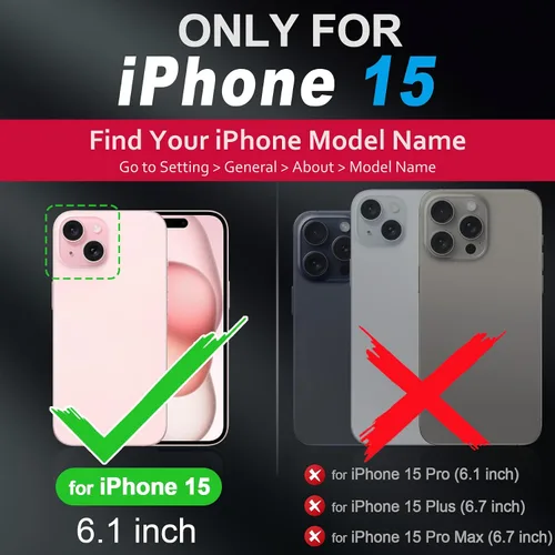 Vista 2 de SHIELDON Funda para iPhone 15 2023, funda de piel auténtica desmontable tipo cartera con función atril, bloqueo RFID, ranuras para tarjetas
