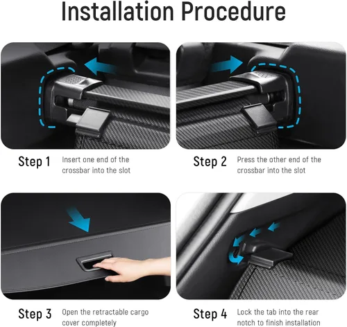 Vista 6 de Funda de carga compatible con Toyota RAV4 2018 2017 2016 2015 2014 2013 Accesorios de fibra de carbono textura retráctil maletero cubierta