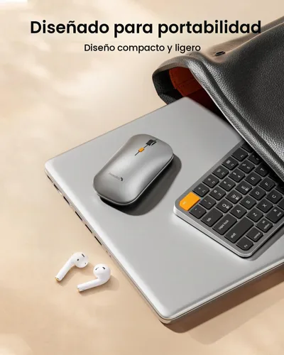 Vista 3 de ProtoArc Ratón inalámbrico Bluetooth, EM18 portátil para portátil/PC/MacBook/iPad, clics silenciosos, Bluetooth multidispositivo y conexión de 2.4