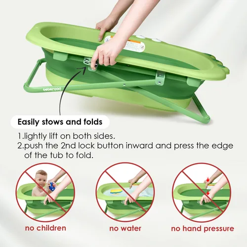 Vista 4 de Beberoad Love Bañera plegable para recién nacidos a niños pequeños – Tina portátil y ajustable con diseño antideslizante, bañera que ahorra espacio