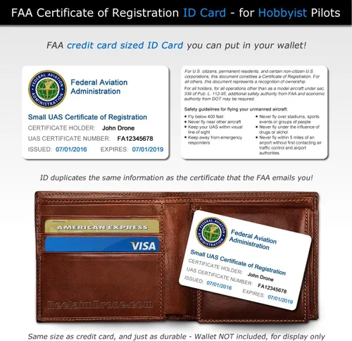 Vista 4 de Mavic Air - Paquete de identificación de drones de la FAA - Etiquetas (3 juegos de 3) + tarjeta de identificación de registro FAA UAS para pilotos