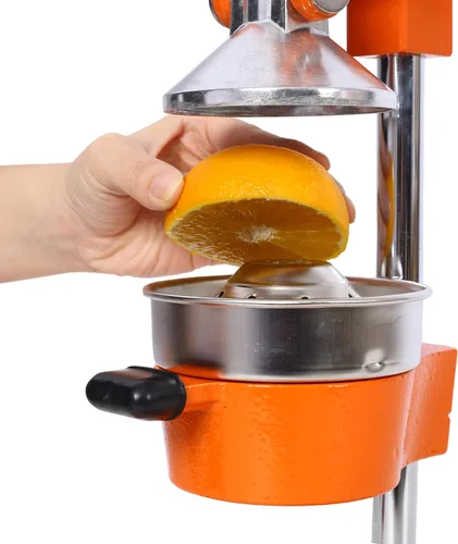 Vista 5 de Exprimidor de cítricos de hierro fundido, prensa manual extra grande de grado comercial, exprimidor de encimera resistente para jugo de naranja