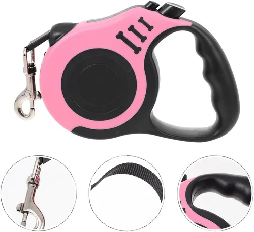Vista 7 de POPETPOP Correa retráctil para perro, material de abdominales, portátil, accesorio para cachorros, mango cómodo, correa para caminar al aire libre