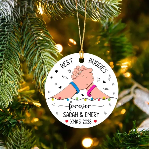 Vista 2 de Adornos de Navidad personalizados 2025 para amigas, regalos de adorno para la decoración del árbol de Navidad, regalo personalizado de Navidad