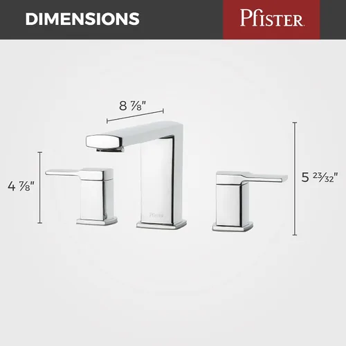 Vista 3 de Pfister RT6-5DAC Deckard - Grifo de bañera romana de 3 agujeros, cromo pulido