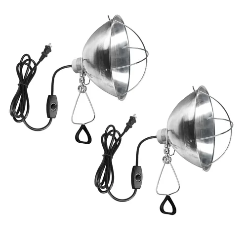 Vista 9 de Simple Deluxe Enchufe de luz de abrazadera con reflector de aluminio de 5.5 pulgadas, apto para lámpara de máximo 60 vatios (sin bombilla incluida)