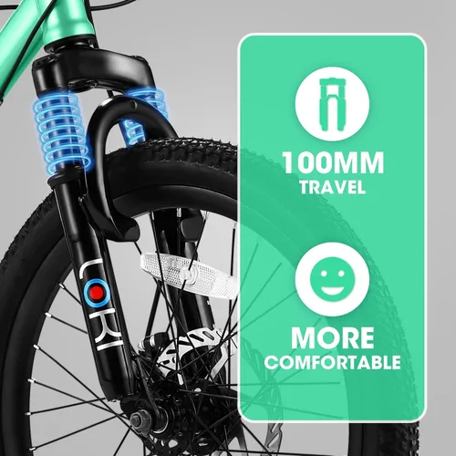 Vista 2 de Full Suspension Mountain Bike 21-Speed Verde