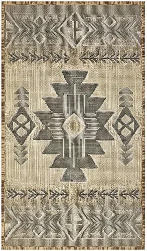 Vista 4 de YHSF South West - alfombra estilo nativo americano del suroeste C318 - fácil de limpiar, gruesa, suave, duradera, alfombra inspirada en tribus