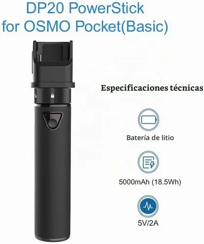 Vista 2 de Smatree Empuñadura de batería portátil Osmo Pocket 2
