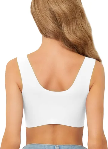 Vista 3 de GREENBAA Front Closure Lace Bras for Women Posture Smooth Back Wirfree Bra Seamless Brassiere