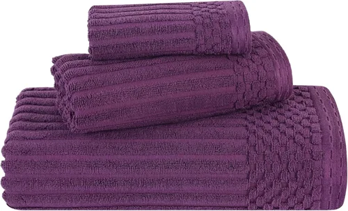 Vista 107 de Superior Juego de 6 toallas de algodón sólido y acanalado, toallas de cara de 13 x 13 pulgadas, toallas de mano de 16 x 28 pulgadas, toallas de baño