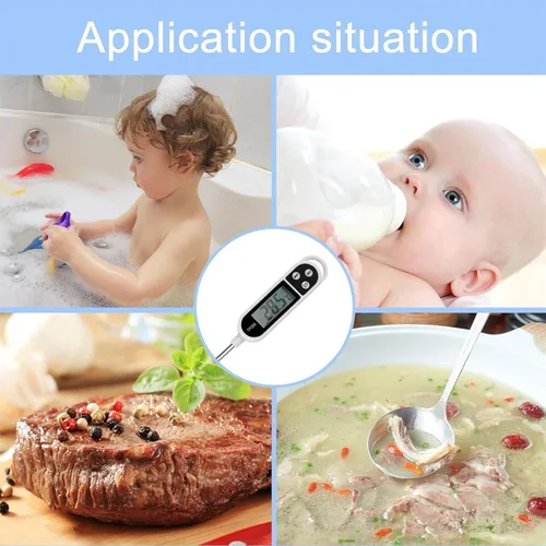 Vista 8 de Termómetros de lectura Pantalla LCD Termómetro digital para alimentos con sonda de 5.5 pulgadas de largo Termómetro de cocina Medidor de temperatura