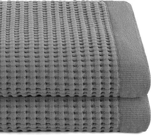 Vista 43 de GILDEN TREE Toalla de baño tipo waffle de secado rápido, toallas de baño delgadas de lujo, toallas de baño 40x80 grandes, estilo moderno (crema)