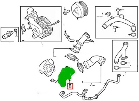 Vista 2 de TERMOSTATO DE LAND ROVER GENUINE WHOUSING RANGE ROVER 14 LR4 SPORT 14 LR035124