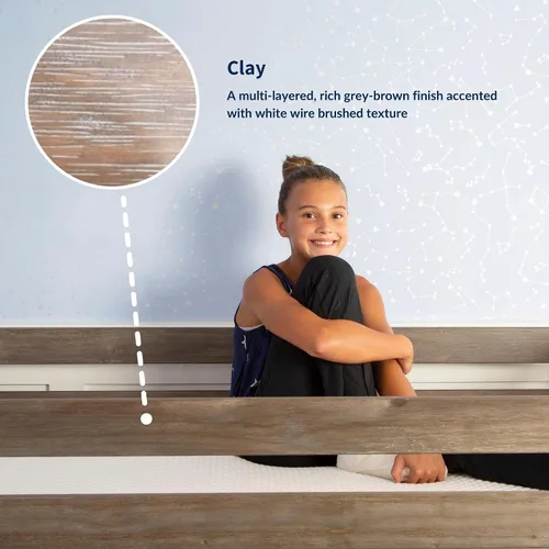 Vista 7 de Max & Lily Cama tipo loft baja tamaño individual con tobogán y escalera, muebles clásicos de madera maciza para dormitorio de niños, capacidad