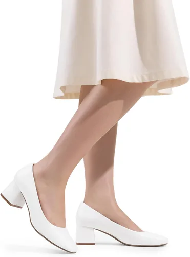 Vista 6 de DREAM PAIRS Zapatos de tacón bajo y grueso para mujer, zapatos de vestir cómodos sin cordones para boda, fiesta, oficina
