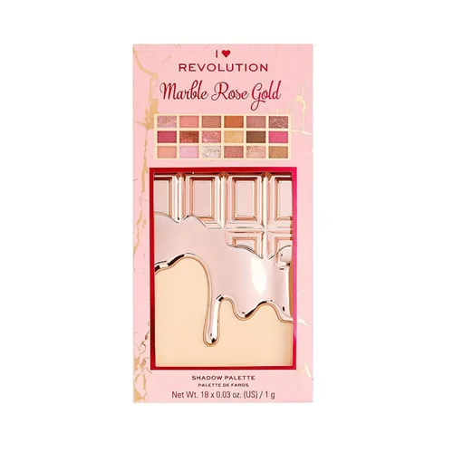 Vista 5 de Paleta de sombra de ojos I Heart Makeup Revolution, mármol rosa oro chocolate