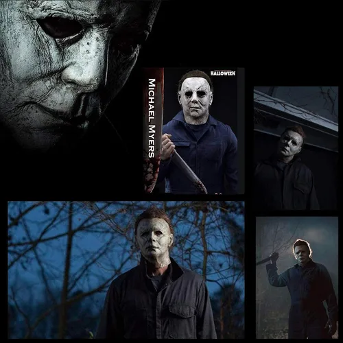 Vista 6 de Halloween Original Michael Myers Mask Masquerade Dressing Up Cosplay Masquerade Costume For Party