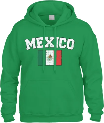 Vista 8 de Cybertela Sudadera con capucha con capucha y diseño de la bandera de México