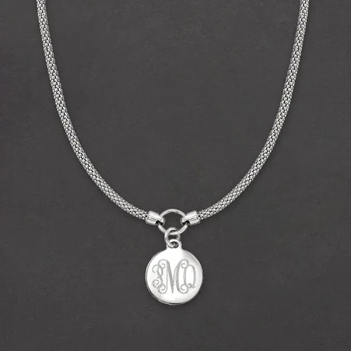 Vista 2 de Ross-Simons Single Initial - Sterling Silver Personalized Disc Necklace