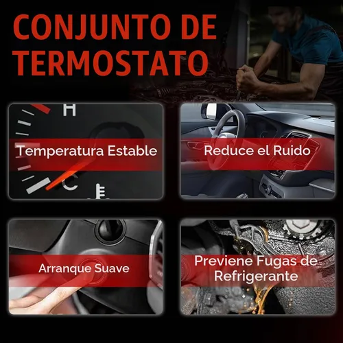 Vista 6 de MITZONE Conjunto de termostato de refrigerante del motor compatible con BMW E70 X5 E71 X6 3.0L reemplazar 11537550172