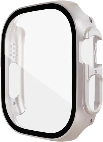 Vista 7 de Protector de pantalla de PC para Apple Watch Ultra de 1.929 in Smartwatch Glass+case Bumper Cubierta Templada para Iwatch Series 8 Ultra Accesorios