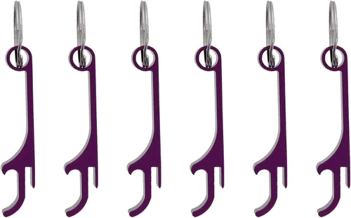 Vista 6 de Juego de 6 llaveros coloridos de aluminio para abrebotellas de metal para hombres (Fuschia)