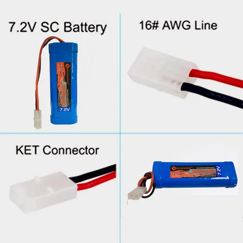 Vista 3 de 7.2V 3800mAh 6-Cell NiMH Battery for RC Cars Hobby Battery with Tamiya Connector for Car Truck Truggy Buggy Tank Airplane Helicopter Boat Racing