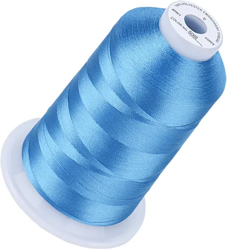 Vista 23 de Simthread 5500 yardas de hilo de bordar, 5000M de alto rendimiento 40WT 100% hilo de poliéster – 170+ colores vívidos, clasificado de alta velocidad