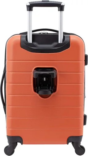 Vista 7 de Wrangler - Juego de piezas de equipaje inteligente con portavasos y puerto USB, Burnt orange