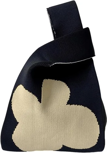 Vista 9 de Bolso pequeño con nudo de muñeca para mujer Tricolor negro.