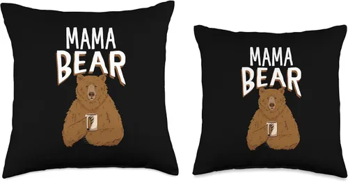 Vista 3 de Mama Bear Almohada de 16 x 16 pulgadas, multicolor